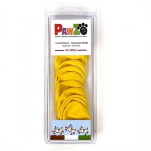 hondenschoen-pawz-3,8cm-geel-XXS 12st