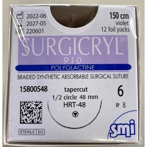 SURGICRYL SMI 910 USP6 EP8 150CM HRT48  15800548