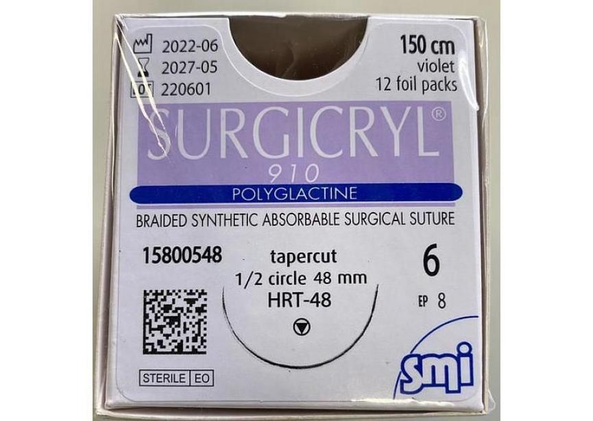 SURGICRYL SMI 910 USP6 EP8 150CM HRT48  15800548