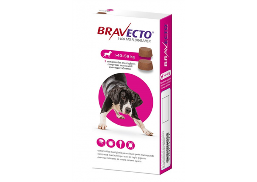 BRAVECTO 1400MG HOND 40-56KG 2CO