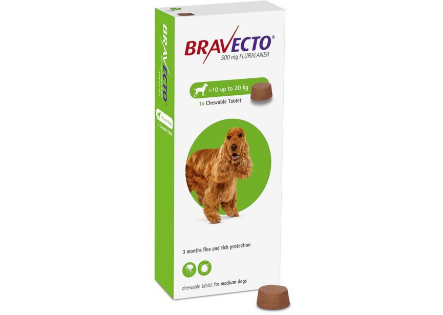 BRAVECTO 500MG HOND 10-20KG 1CO