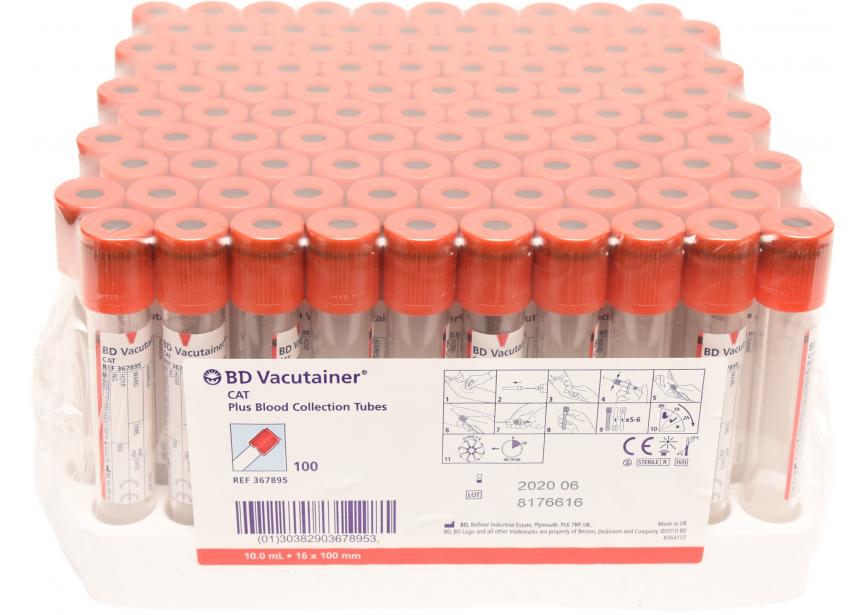 BD vacutainer 10ml rood 100st neutr