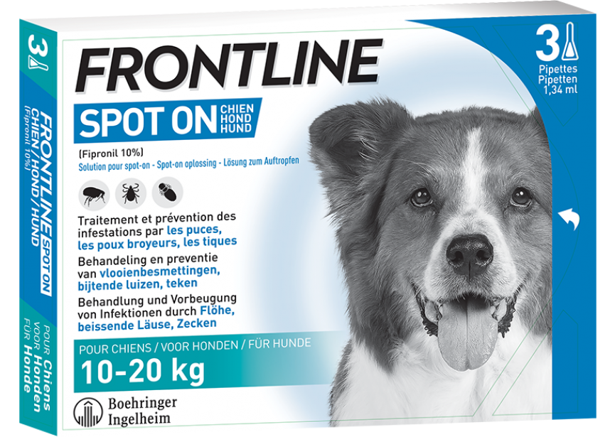 Frontline SpotON 3 pipettes DOG 10-20 BE