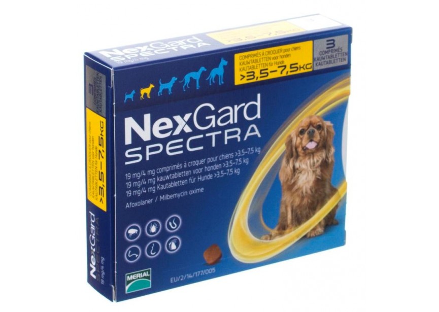 NEXGARD SPECTRA groter dan 3,5-7,5KG 3CO