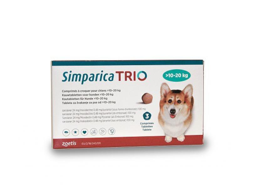 SIMPARICA TRIO HOND meer dan 10-20 KG 3CO