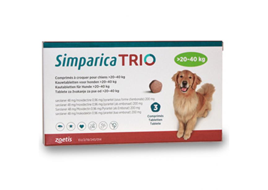 SIMPARICA TRIO HOND meer dan 20-40 KG 3CO