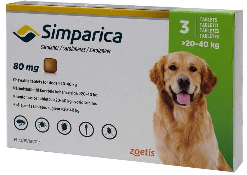 SIMPARICA 80MG 3CO H 20,1-40KG