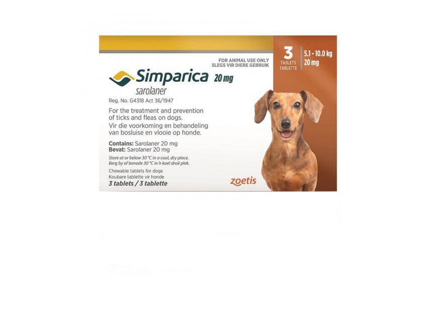 SIMPARICA 20MG 3CO H 5,1-10KG